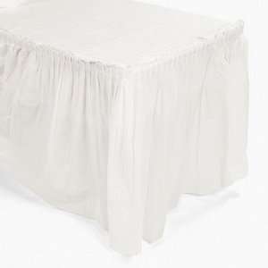  White Pleated Table Skirt   Tableware & Table Covers 