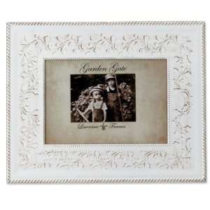   Rustica White Floral Vine With Rope Border 5x7 Metal Picture Frame