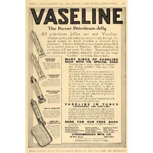   Mfg Vaseline Petroleum Jelly Tubes   Original Print Ad