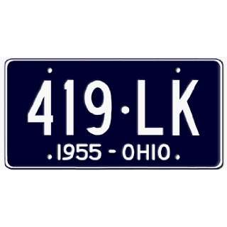  1955 OHIO STATE PLATE  EMBOSSED WITH YOUR CUSTOM NUMBER 