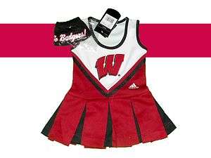 WISCONSIN BADGERS YOUTH GIRLS CHEERLEADER OUTFIT DRESS COSTUME SET 