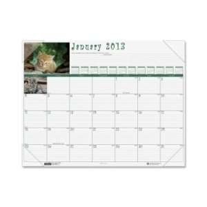 com House of Doolittle Earthscapes Kittens Desk Pad Calendar   White 