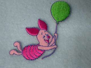 Pooh Piglet w Balloon Embroidered Iron On Applique  