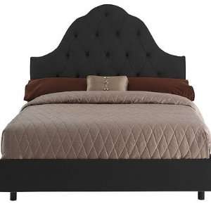    Tufted High Arch Bed in Black Size Full Furniture & Decor