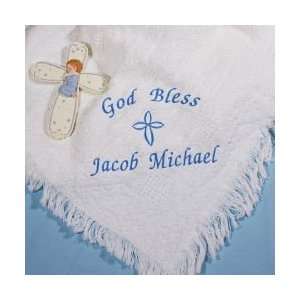  Personalized Baptism Baby Boy Afghan Baby