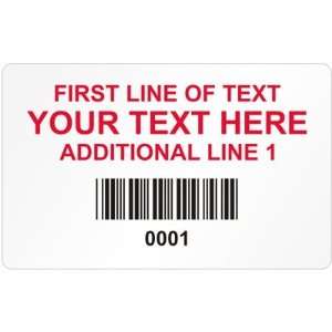   Label With Barcode, 1.25 x 2 Tamperproof Checkers