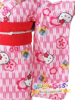 Handmade Pink Hello Kitty Cotton Kimono Fits 18 American Girl Doll 