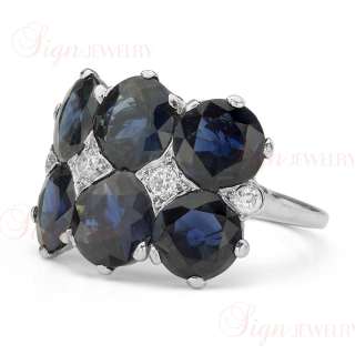 CARTIER Art Deco Platinum Diamonds Sapphire Cocktail Ring  