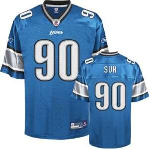 Ndamukong Suh #90 Detroit Lions 50(lg) Reebok Onfield Authentic Blue 
