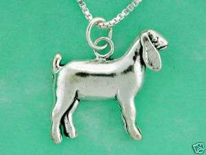 FFA, 4H Show Doe, Nanny Goat Necklace Sterling Silver  