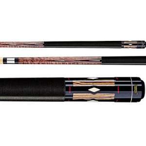  Joss Maple Pool Cue with Red, White, and Black Veneer 