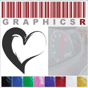 Sticker Decal Graphic   Hearts Wide Brush Stroke Love Romance A230 