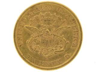 1863 S United States Liberty Head Double Eagle Twenty Dollars $20 Gold 