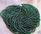 DK GREEN S L 11 0 CZECH SEED BEAD HANK SB191  