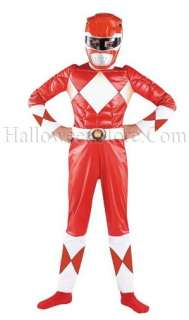 Red Ranger Classic Muscle Child Costume includes red and white 