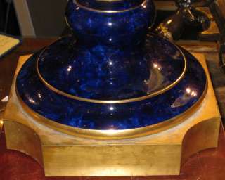 36 Sevres Neoclassical Cobalt Blue Porcelain Vase  