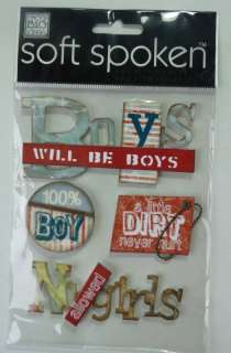 Boy13 SOFT SPOKEN 3D Stickers BOYS WILL BE BOYS  