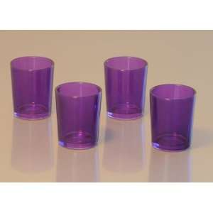  Purple Glass Votive Candle Holders (Set of 12)