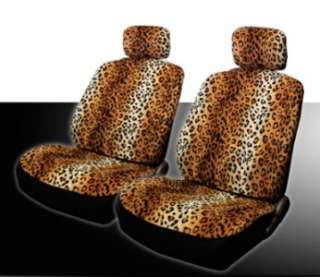 NEW 15PC UNIVERSAL LEOPARD CAR SEAT COVERS STEERING MAT  
