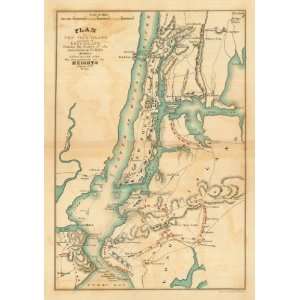  Marshall 1836 Antique Plan of New York Island & Part of 