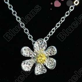   Love Super Compact Yellow Core Flower Pendant Necklace 6039  
