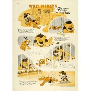   Pluto at the Zoo Walt Disney Mickey Mouse   Original Color Print Home