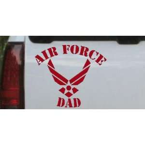 Air Force Dad Military Car Window Wall Laptop Decal Sticker    Red 