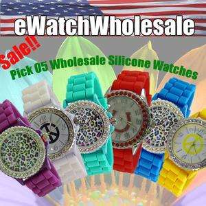 Pick 05 Wholesale Silicone Rubber Strap Fashion Watches   LDS6886LOT2 