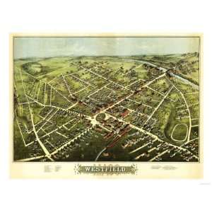 Westfield, Massachusetts   Panoramic Map Giclee Poster Print  