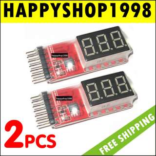 NEW 2x 2 6 cell LED 2S 6S Checker Tester RC Voltage Lipo Battery Meter 