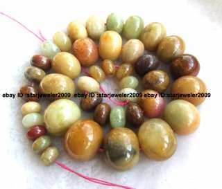 6x10 16x20mm Beautiful Pavonine Jade Roundel Beads 15.5  