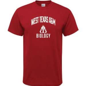  West Texas A&M Buffaloes Cardinal Red Biology Arch T Shirt 