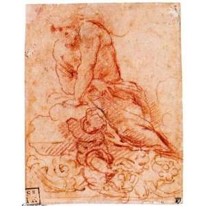   Correggio   32 x 40 inches   Male figure on cloud