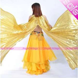 Belly Dance Costume bifurcate Isis Wings colour gold  