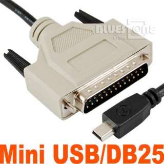 USB Mini B 5pin Male to 25PIN Male Parallel Port CABLE  