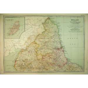    1903 Map England Isle Man Northumberland North Sea