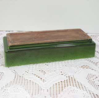 The Bennetts California Art Pottery 3 Candle Holder Box Green Taper 