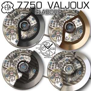 MOVEMENT VALJOUX ETA 7750 ELABORE, BLUE SCREWS, CHOSE FROM 4 SKELETON 