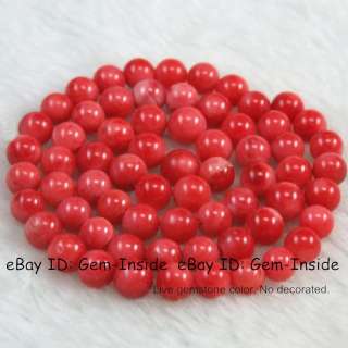 7mm Red Round Shape Coral gemstone Beads Strand 15  
