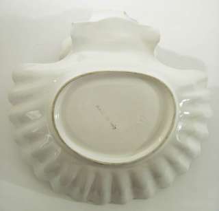 Vintage Italian Majolica Art Pottery White Tiered Shell Form Serving 