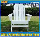 White Painted Adirondack Chair Outdoor Patio Furniture Garden Cedar 