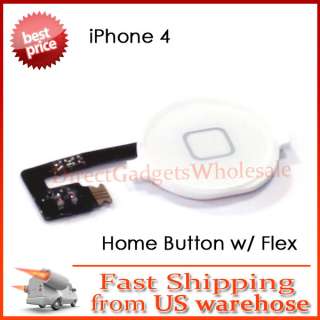 NEW WHITE iPhone 4 Home Button with Flex Ribbon *US Seller*  