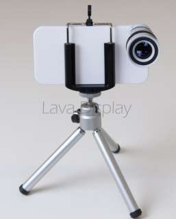 8X Zoom Lens Kit for Iphone 4/4S White Optical Telescope Tripod Set 
