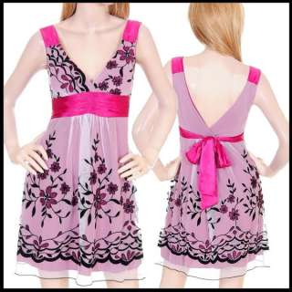 WHITE & FUCHSIA Padded Cocktail Dress w/ Floral Print  