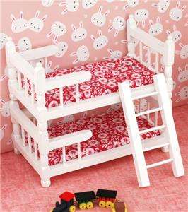 Dollhouse Bedroom Furniture Bunk Bed Re Flower Mattrest  