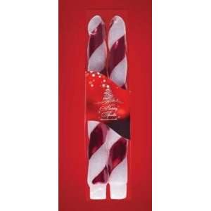 Club Pack of 12 Holiday Sparkle Unscented Candy Cane Christmas Taper 