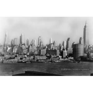  c1932 photo Midtown skyscrapers from Weehawken Skyline of 