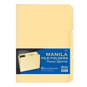  BAZIC 1/3 Cut Letter Size Manila File Folder (12/Pack 