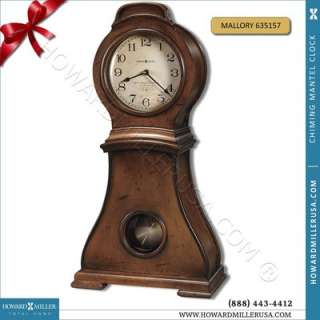 635157 Howard Miller Mantel Clock, Quartz triple chime, Cherry finish 