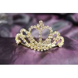 Beautiful Bridal Wedding Gold Tiara Crown with Crystal 